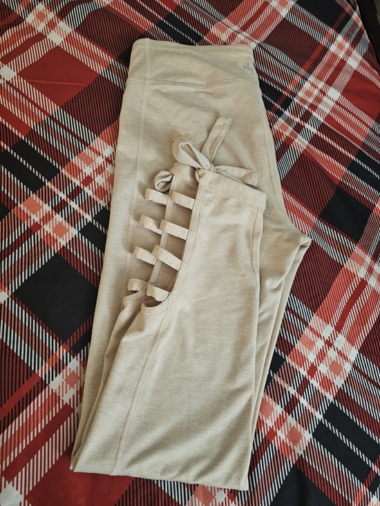 JoyLab Pants - JoyLab Cream Lace-Up Side Leggings